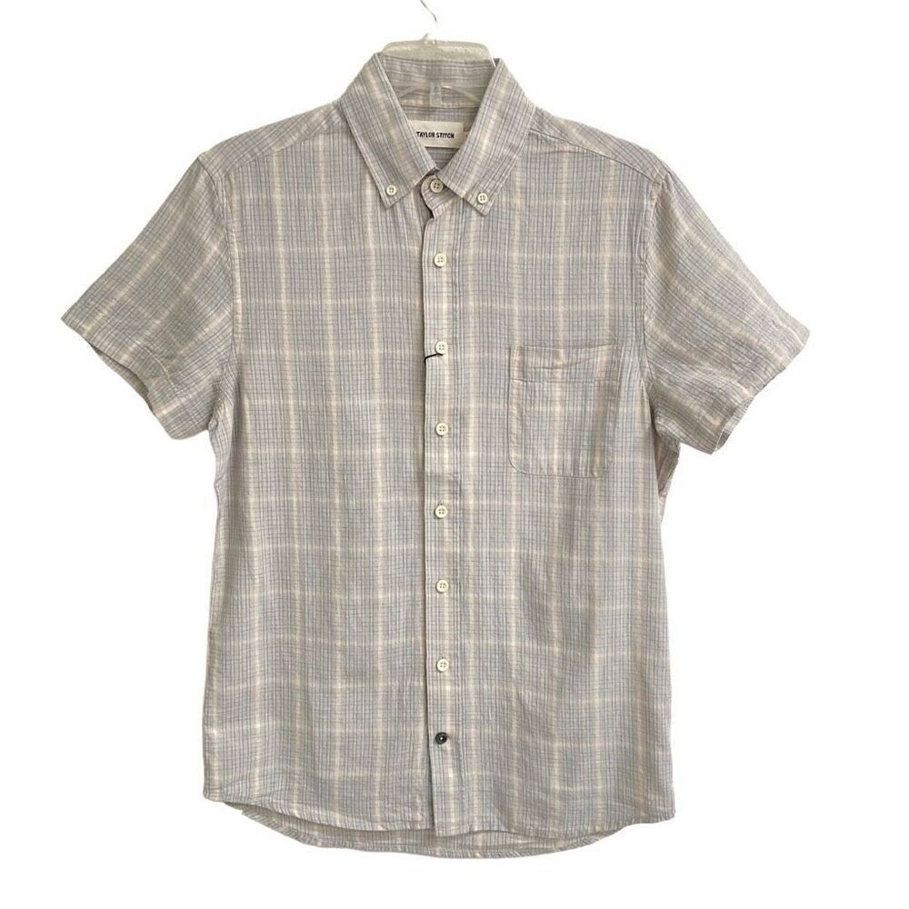 Taylor Stitch The Short Sleeve Jack In Ash Gray‎ Madras Plaid Mens XS NEW
